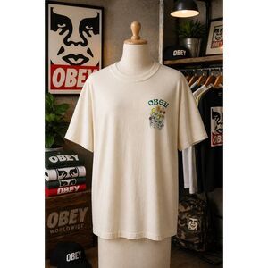 Obey Flowers International Cities Cream SS Shirt M